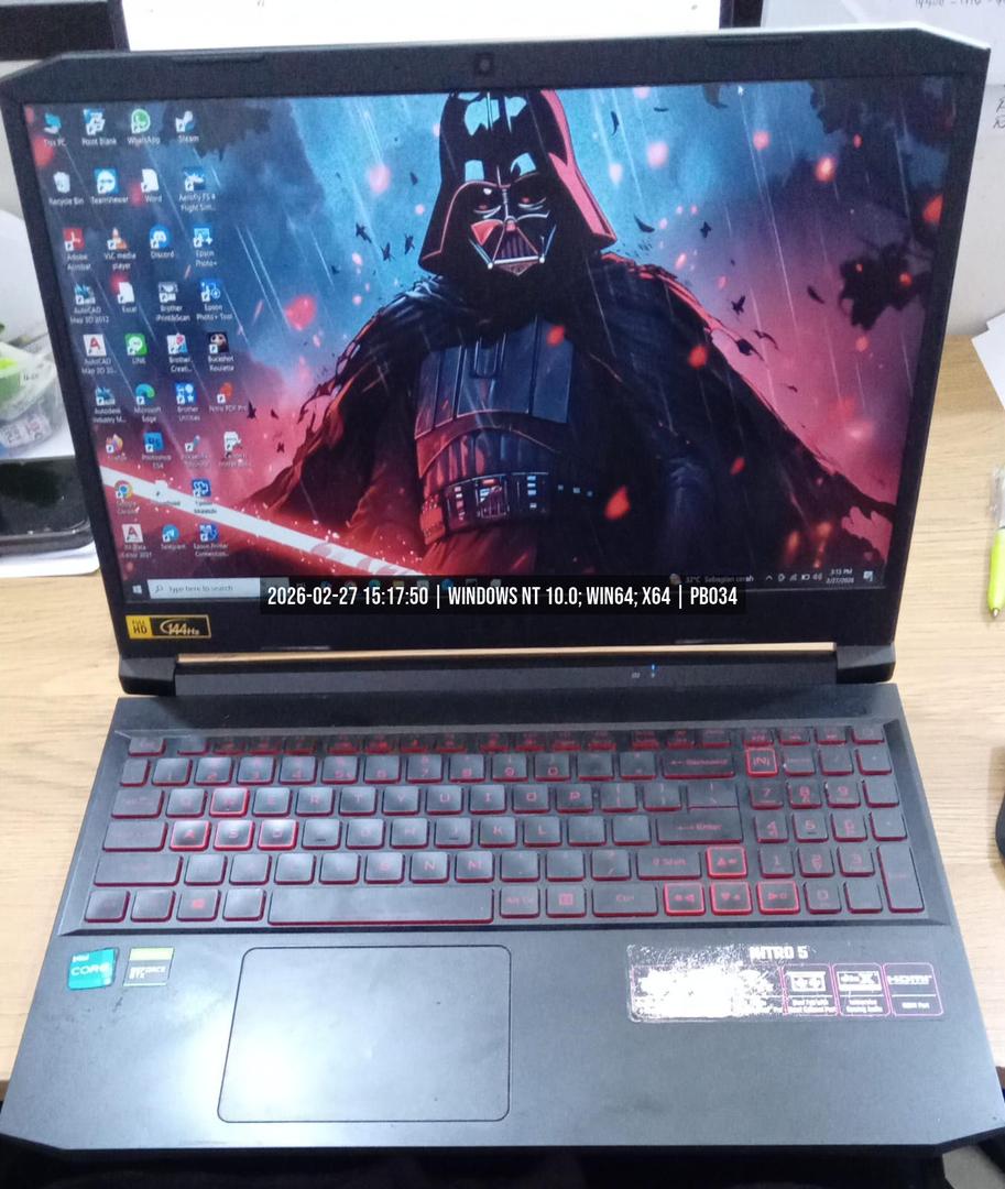LP ACER-NITRO 5 GEN 11-INTEL CORE i5-11400H RAM 8GB/SSD512GB-NHQEKSN0011440549E3400